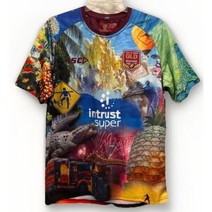 Queensland Maroons Men's Size Medium 2009 Training Pullover Shirt/Jersey EUC‎